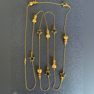 Vintage Gold Heart and Black Star Charm Necklace